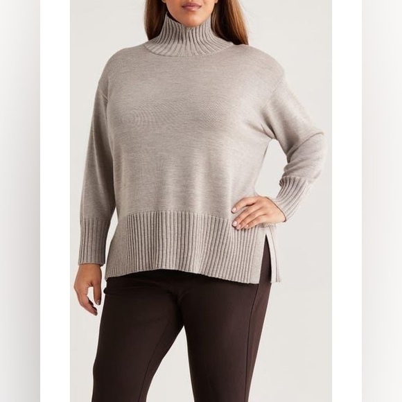 Eileen Fisher Sweaters - Eileen Fisher Women's Gray Square Armhole Turtleneck Sweater Size Large